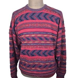 Vintage 80s Tricots St. Raphael Coogi Style Crew Neck Multicolor Sweater Mens XL
